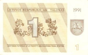 Lithuania, 1 Talonas, P32b