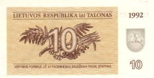 Lithuania, 10 Talonas, P40