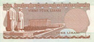 Turkey, 20 Lira, P181b