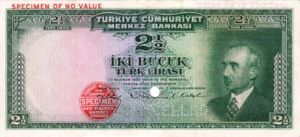 Turkey, 2.5 Lira, P140ct