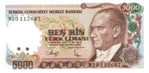 Turkey, 5,000 Lira, P198