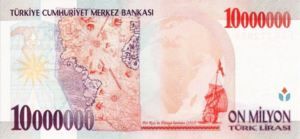 Turkey, 10,000,000 Lira, P214