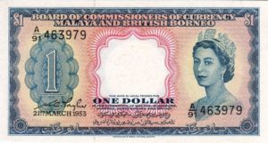 Malaya and British Borneo, 1 Dollar, P1a