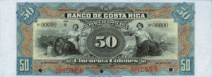 Costa Rica, 50 Colon, S176s
