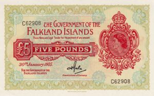 Falkland Islands, 5 Pound, P9b