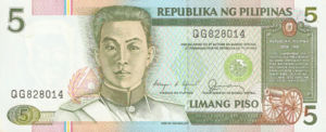 Philippines, 5 Peso, P168b