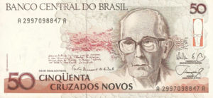 Brazil, 50 Cruzado Novo, P219a, BCB B41a