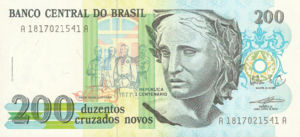 Brazil, 200 Cruzado Novo, P221, BCB B43a