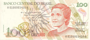 Brazil, 100 Cruzeiro, P228, BCB B50a