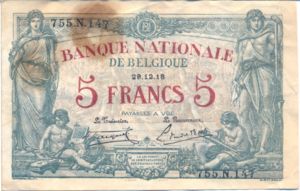 Belgium, 5 Franc, P75b