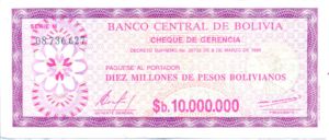Bolivia, 10,000,000 Peso Boliviano, P194a