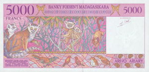 Madagascar, 1000/5000 Ariary/Franc, P78b, BFM B14b