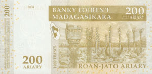 Madagascar, 200/1000 Ariary/Franc, P87a, BFM B21a