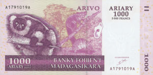Madagascar, 1,000 Ariary/Franc, P89a, BFM B23a