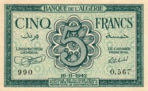 Algeria, 5 Franc, P91