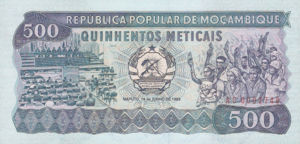 Mozambique, 500 Meticais, P131a