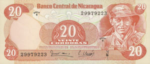 Nicaragua, 20 Cordoba, P135, BCN B29a