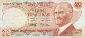 Turkey, 20 Lira, P187a v2, TCMB B64e