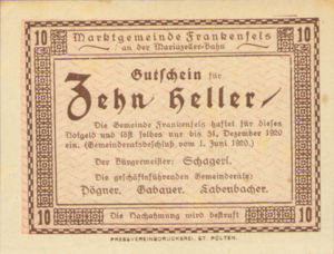 Austria, 10 Heller, FS 208a