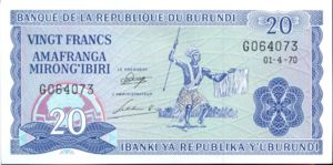 Burundi, 20 Franc, P21b