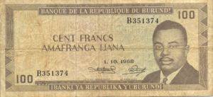 Burundi, 100 Franc, P23a
