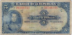 Colombia, 5 Peso Oro, P386c v2