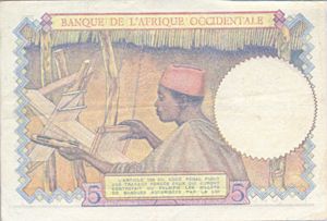 French West Africa, 5 Franc, P26