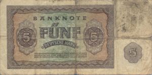 Germany - Democratic Republic, 5 Deutsche Mark, P11a