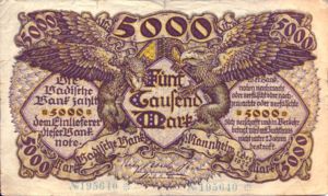 German States, 5,000 Mark, S909
