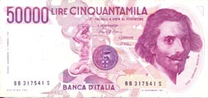 Italy, 50,000 Lira, P113a v1