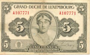 Luxembourg, 5 Franc, P43b
