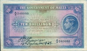 Malta, 10 Shilling, P13