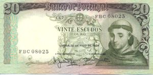 Portugal, 20 Escudo, P167b Sign.5