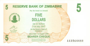 Zimbabwe, 5 Dollar, P38, RBZ B29a