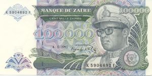 Zaire, 100,000 Zaire, P41a