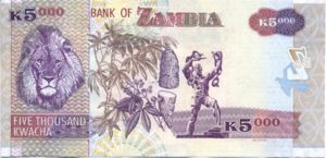 Zambia, 5,000 Kwacha, P45e