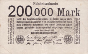 Germany, 200,000 Mark, P100