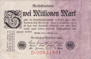 Germany, 2,000,000 Mark, P103 v1, B255a