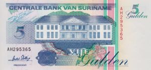 Suriname, 5 Gulden, P136b v2