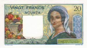 New Caledonia, 20 Franc, P50c