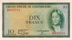 Luxembourg, 10 Franc, P48a Sign.2