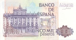 Spain, 5,000 Peseta, P160