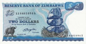 Zimbabwe, 2 Dollar, P1a