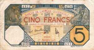 French West Africa, 5 Franc, P5Bf v2