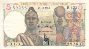 French West Africa, 5 Franc, P36