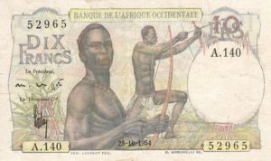 French West Africa, 10 Franc, P37