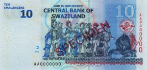 Swaziland, 10 Lilangeni, P36s