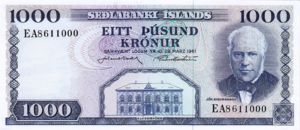 Iceland, 1,000 Krone, P46a Sign.2