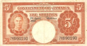 Jamaica, 5 Shilling, P37b v4