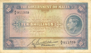 Malta, 10 Shilling, P19